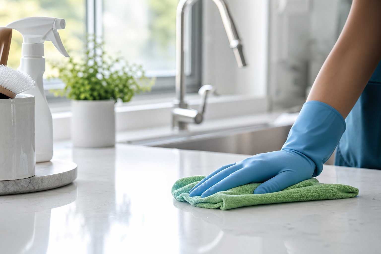 Deep cleaned kitchen